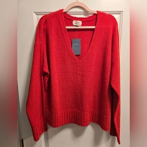 Universal Thread Red V-Neck Knit Sweater